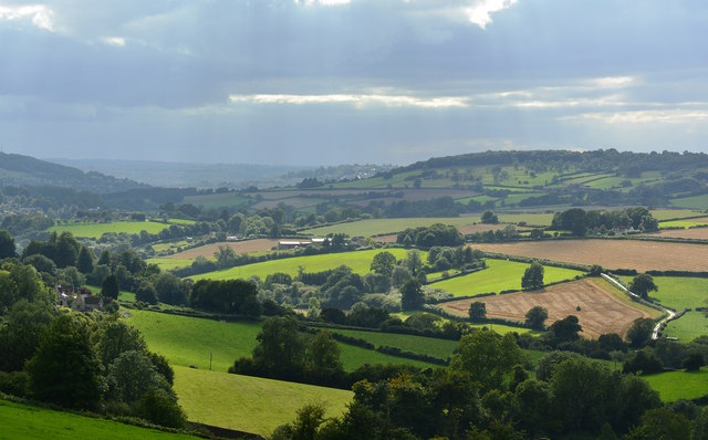 View over the By Valley from Box Hill, Wiltshire