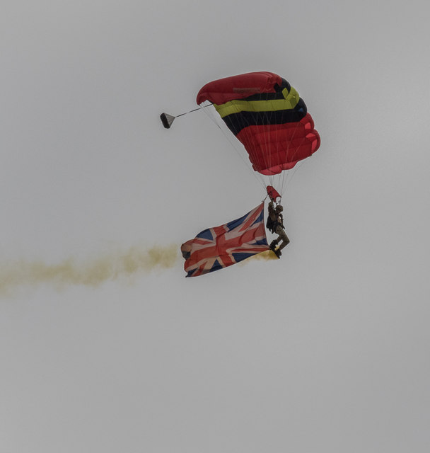 Parachutist at Clacton Air Show 2015, Essex