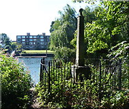 TQ1671 : Obelisk next to the Thames Path by Mat Fascione