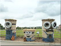 SD5202 : Straw bale Minions on Smethurst Road, Billinge by Gary Rogers