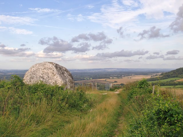 View eastwards from the chalk-ball sculpture by the South Downs Way