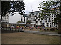 Sunbathing in Finsbury Square, Moorgate