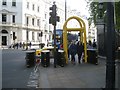 TQ2979 : Security barriers, Buckingham Gate near Buckingham Palace, London by Robin Stott