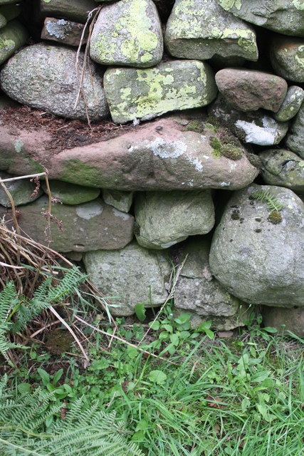 Benchmark on stone in wall NW of High Scales
