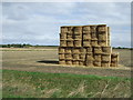 Bales in flat farmland