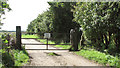 Gate to the car park at Oby  South  Dyke