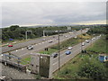 ST6479 : View from a Bristol-Cheltenham train - crossing the M4 by Nigel Thompson