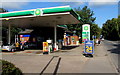 SO8504 : BP filling station in the southeast of Stroud by Jaggery