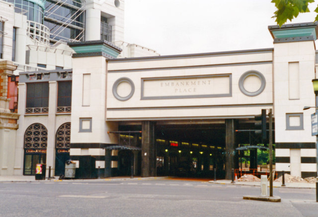 Westminster, 1991: entrance to Embankment LT station