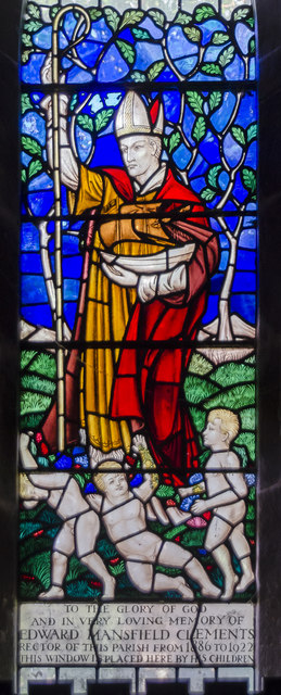 Stained glass window, St Nicholas' church, Barkston
