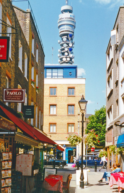 London (Westminster), 1993: Post Office Tower near Goodge Street