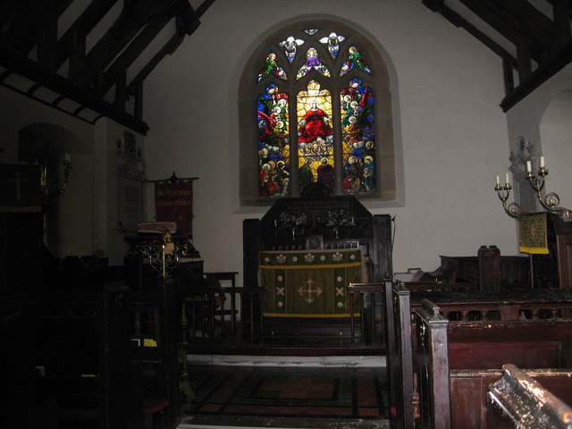 Inside the Church of St Hychan, Llanychan
