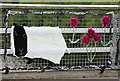 The Selkirk Yarn Bombers handiwork on Selkirk Bridge