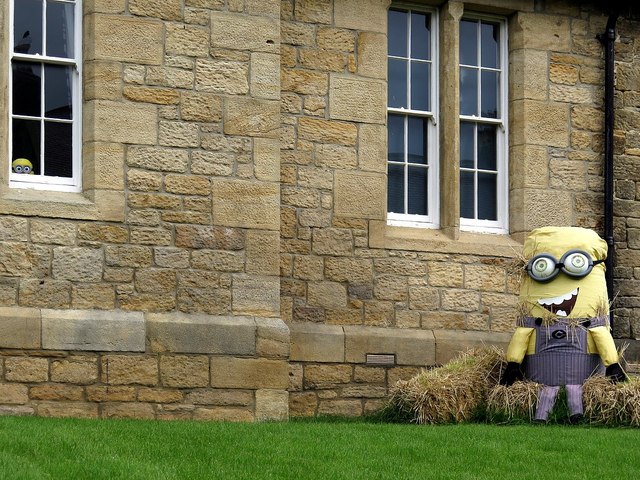 'Minion' scarecrow in Horsley garden