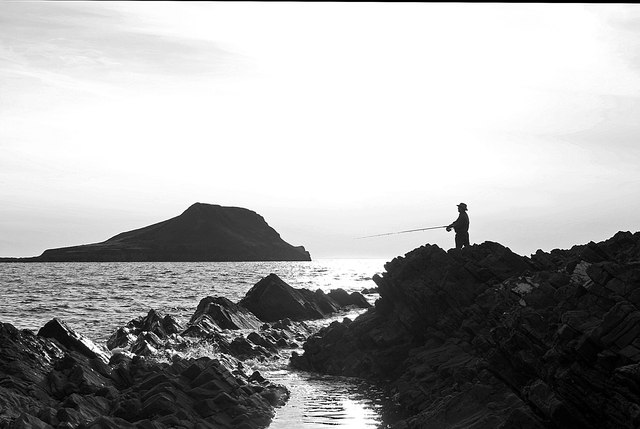 Fisherman at Worm's Head