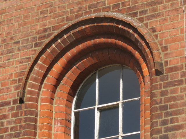 Brickwork round the windows of the Museum of St Albans