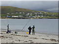 V3799 : Sea angling on Ventry Strand by Oliver Dixon