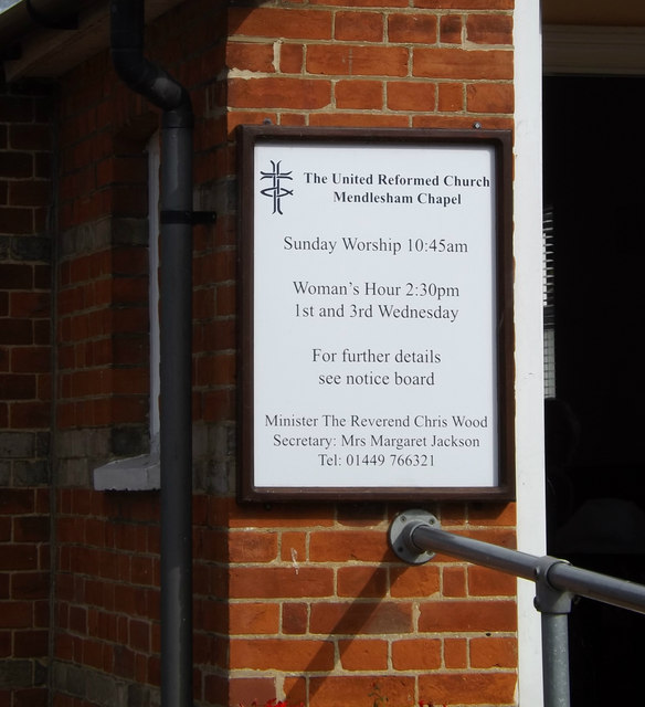 Mendlesham United Reformed Church sign