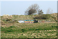 Wall at the former Sandy Bay Caravan Park, Porthcawl