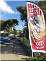 Yacht store and ice cream banner Gurnard Bay (IOW)