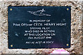 Pilot Officer C H Hight - a tribute: the memorial plaque (5)