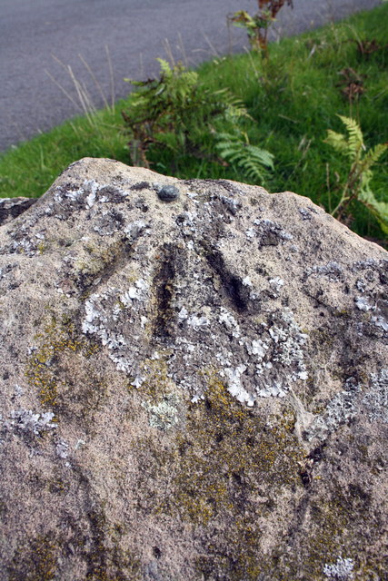 Benchmark on rock on Brackenber Moor