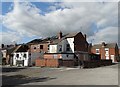 The burnt out "Parkhouse" pub in Danesmoor