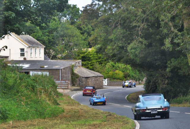 Classic Cars Approaching Home Farm, Manorowen