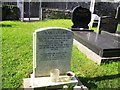 Graveyard of the old Congregational Chapel, Cliff Road, Laugharne - interesting poem on reverse of stone