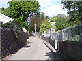 Graveyard of the old Congregational Chapel on right, Cliff Road, Laugharne