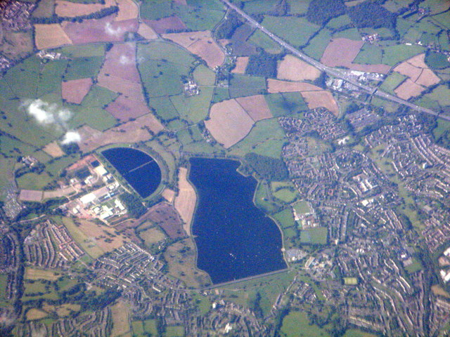Frankley and Bartley Reservoirs from the air