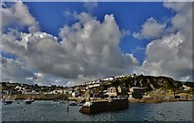 SX0144 : Mevagissey from the south harbour wall by Michael Garlick