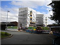 New footbridge under construction, Birchwood station