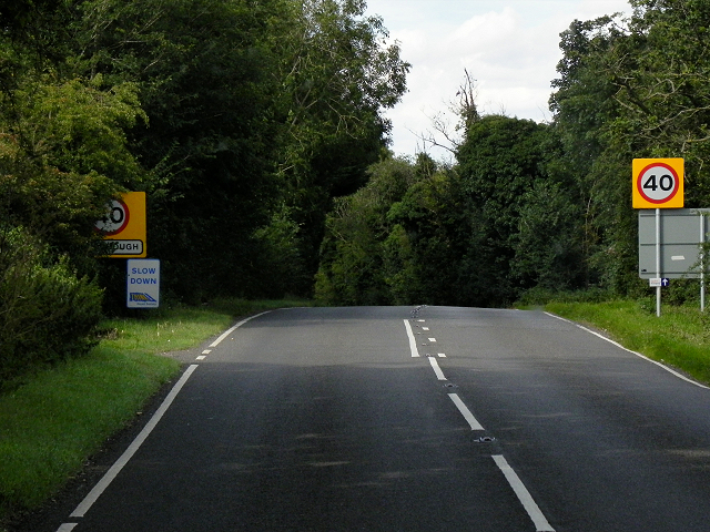 Northbound A1065 nearing Hilborough