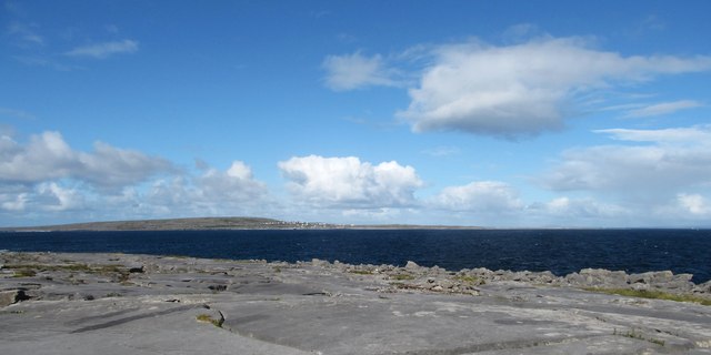 Limestone pavement by the shore
