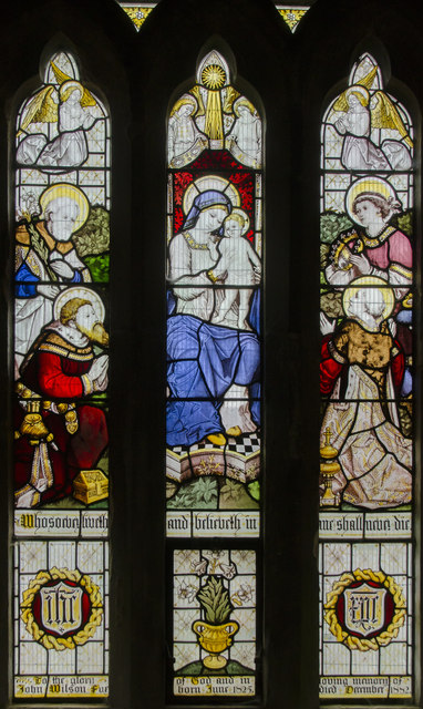 Stained glass window, St Helen's church, Burgh on Bain