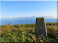 NR8453 : Trig point at Eascairt Point looking over to Arran by John Ferguson