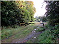 Metal barrier across a sports field entrance, Abersychan