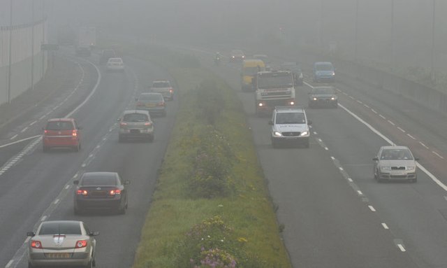 A misty Sydenham bypass, Belfast - October 2015(2)