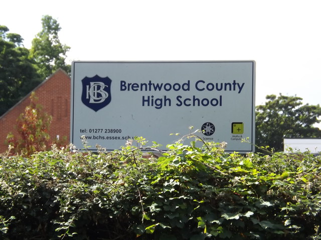 Brentwood County High School sign © Adrian Cable cc-by-sa/2.0 ...