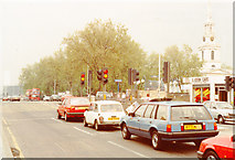 TQ3881 : East India Dock Road, Poplar 1991 by Ben Brooksbank