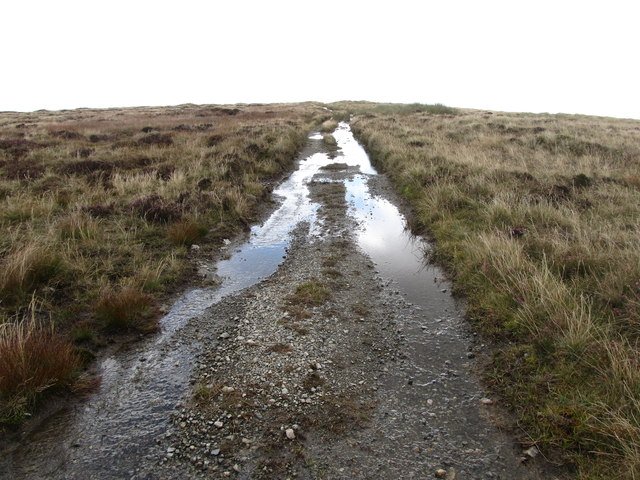 Flooded section of track below Finlieve