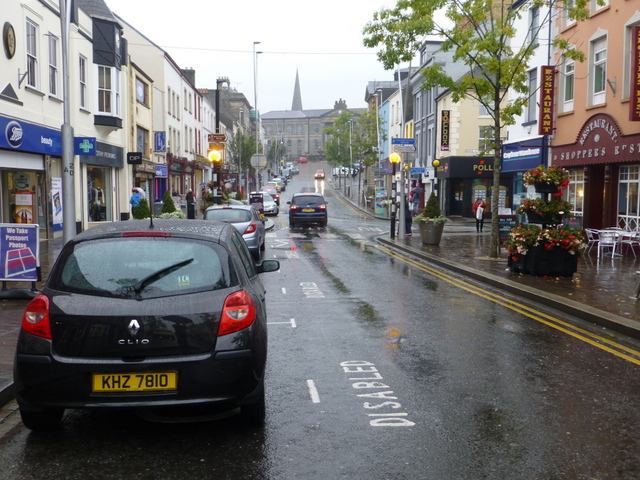 A wet day, High Street, Omagh