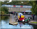 Narrowboat passing through Aston Lock 2