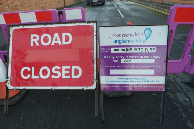 Road closure signage