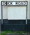 Dock Road name sign and Bench Mark