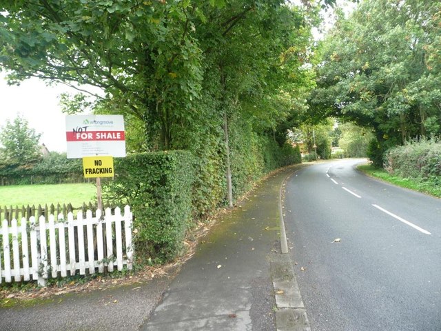 Protest signs, Kirkham Road, Treales
