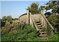 Footbridge and meadows near Hinxton