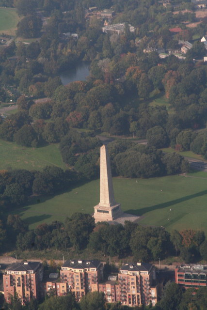 Wellington Monument, Phoenix Park, Dublin: aerial 2015