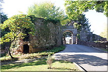 SJ1258 : Walls and Gate at Ruthin Castle by Jeff Buck